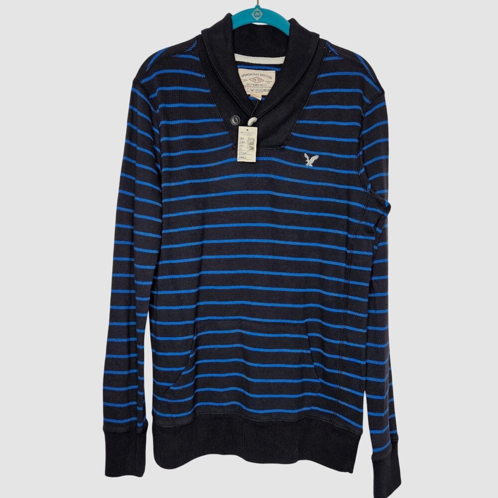 NWT Mens American Eagle V neck eagle crested long sleeve sweatshirt size small